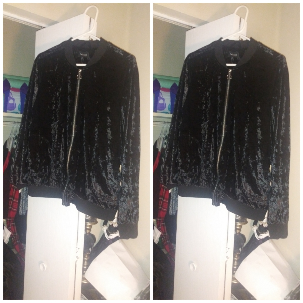 New Look velvet bomber jacket